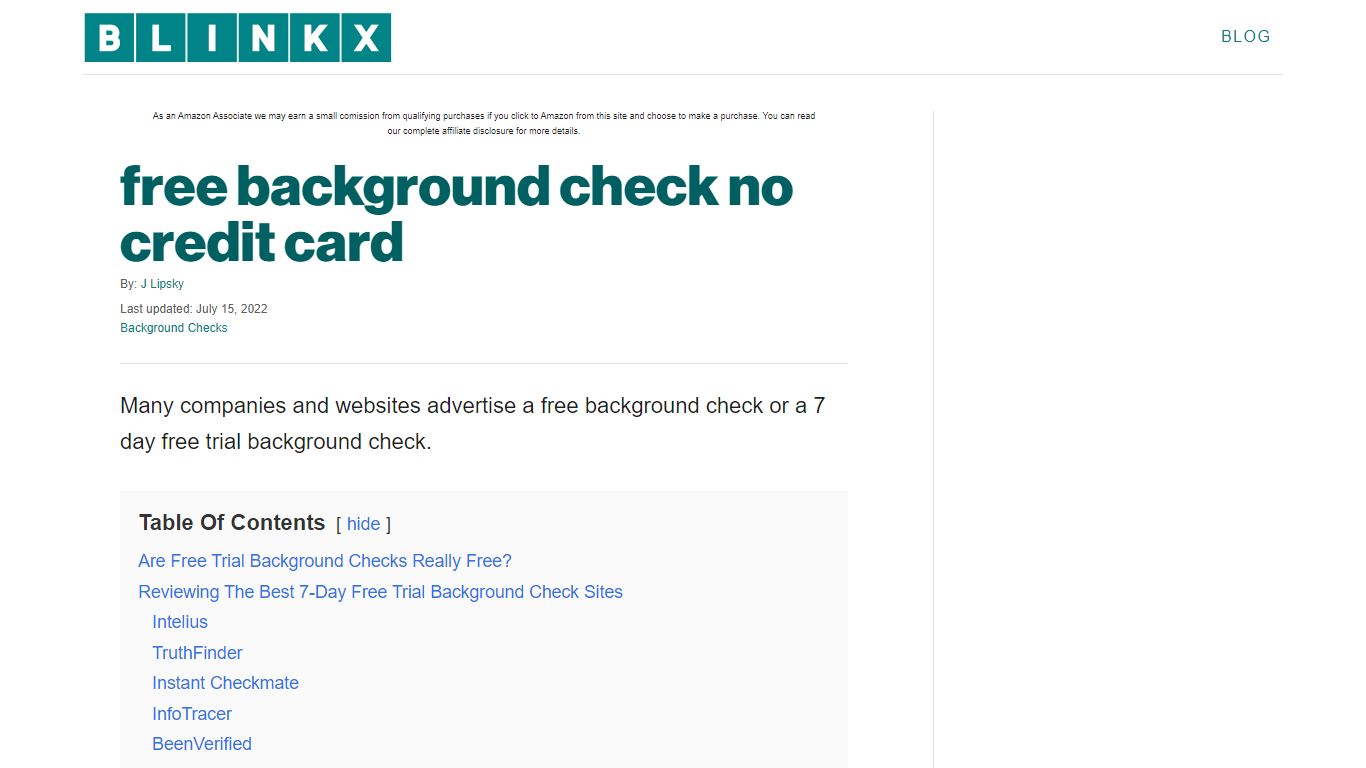 free background check no credit card - Blinkx